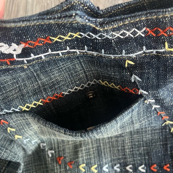 Akdmks Denim Mini Skirt with Colorful Stitching - Picture 9 of 13